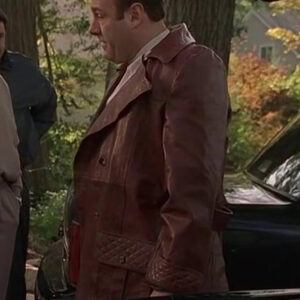 The Sopranos James Gandolfini Brown Leather Coat