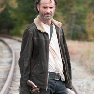 TWD S4 Rick Grimes Brown Leather Jacket