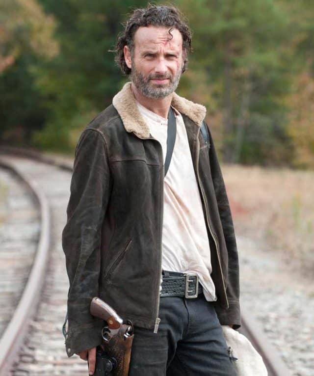 TWD S4 Rick Grimes Brown Leather Jacket