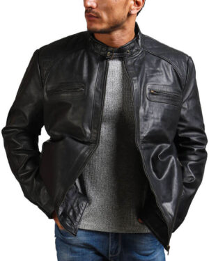 Black Classic Biker Leather Jacket