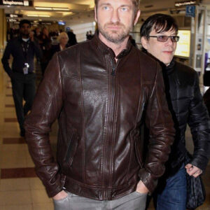 Gerard Butler Brown Leather Jacket
