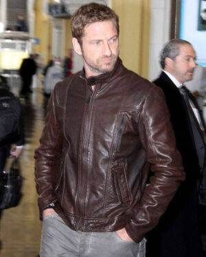 Gerard Butler Brown Leather Jacket