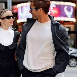 Glen Powell Blue Trucker Jacket