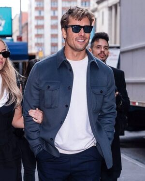 Glen Powell Blue Trucker Jacket