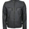 Men's Lightweight Grey Leather Biker Jacket
