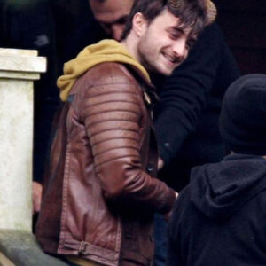 Daniel Radcliffe Horns Brown Leather Jacket