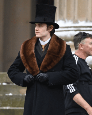 House of Guinness Louis Partridge Faux Fur Collar Coat