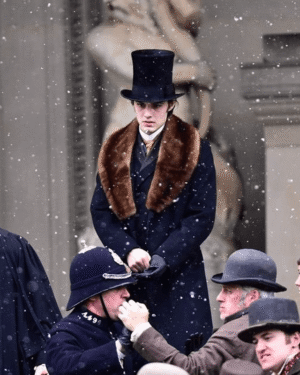 House of Guinness Louis Partridge Faux Fur Collar Coat