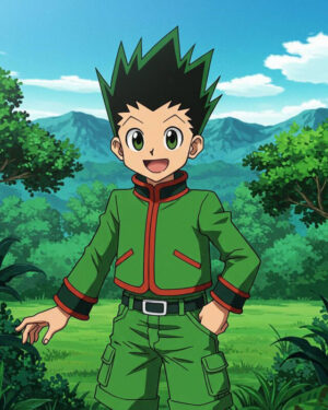 Hunter × Hunter Gon Freecss Green Faux Leather Jacket