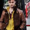 Daniel Radcliffe Horns Brown Leather Jacket