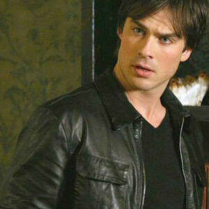 The Vampire Diaries Damon Salvatore Leather Jacket