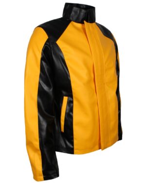 Men's Infamous 2 Cosplay Black and Yellow Leather Jacket