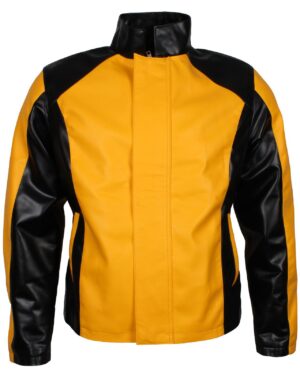Men's Infamous 2 Cosplay Black and Yellow Leather Jacket