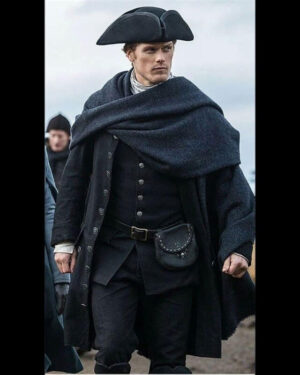 Outlander Jamie Fraser Black Long Coat S04