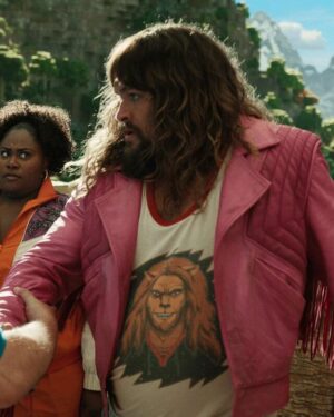 A Minecraft Movie Jason Momoa Pink Leather Jacket