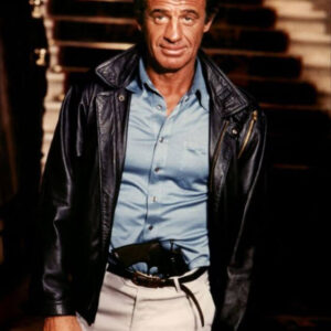 The Professional Jean-Paul Belmondo Blue Leather Jacket