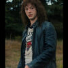 Eddie Munson Stranger Things Blue Leather Jacket