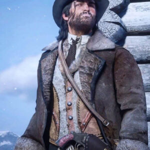 John Marston Brown Shearling Coat