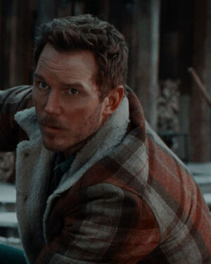 Jurassic World Dominion Owen Grady Plaid Shearling Jacket