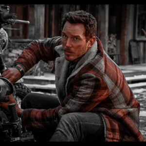 Jurassic World Dominion Owen Grady Plaid Shearling Jacket