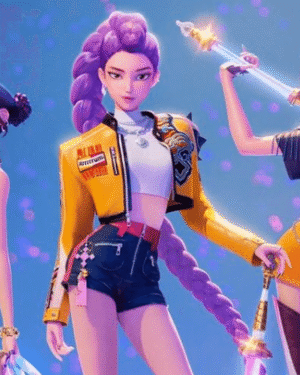 KPop Demon Hunters Rumi Yellow Leather Jacket