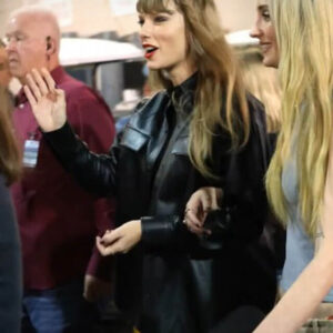Kansas City Chiefs Taylor Swift Black Leather Jacket