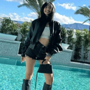 Blackpink Lisa Black Leather Jacket