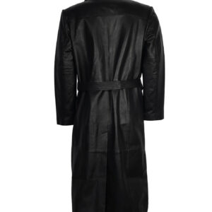 Men’s Sheepskin Black Long Trench Coat