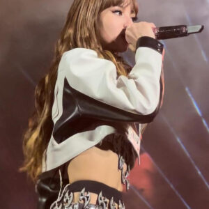 Blackpink Lisa Coachella Cropped Leather Jacket