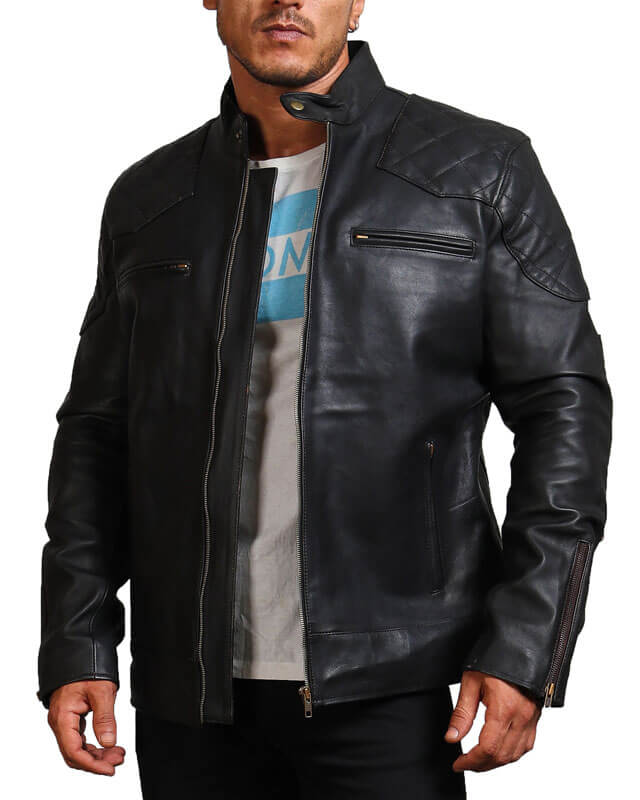 Men's Biker Black Leather Jacket