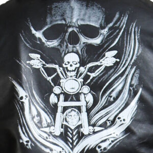 Black Gothic Biker Leather Jacket
