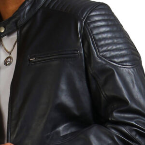 Black Gothic Biker Leather Jacket