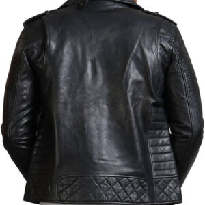 Black Motorcycle Leather Jacket for Men