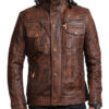 Brown Vintage Leather Motorcycle Jacket