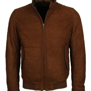 Men’s Brown Suede Bomber Jacket