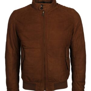 Men’s Brown Suede Bomber Jacket