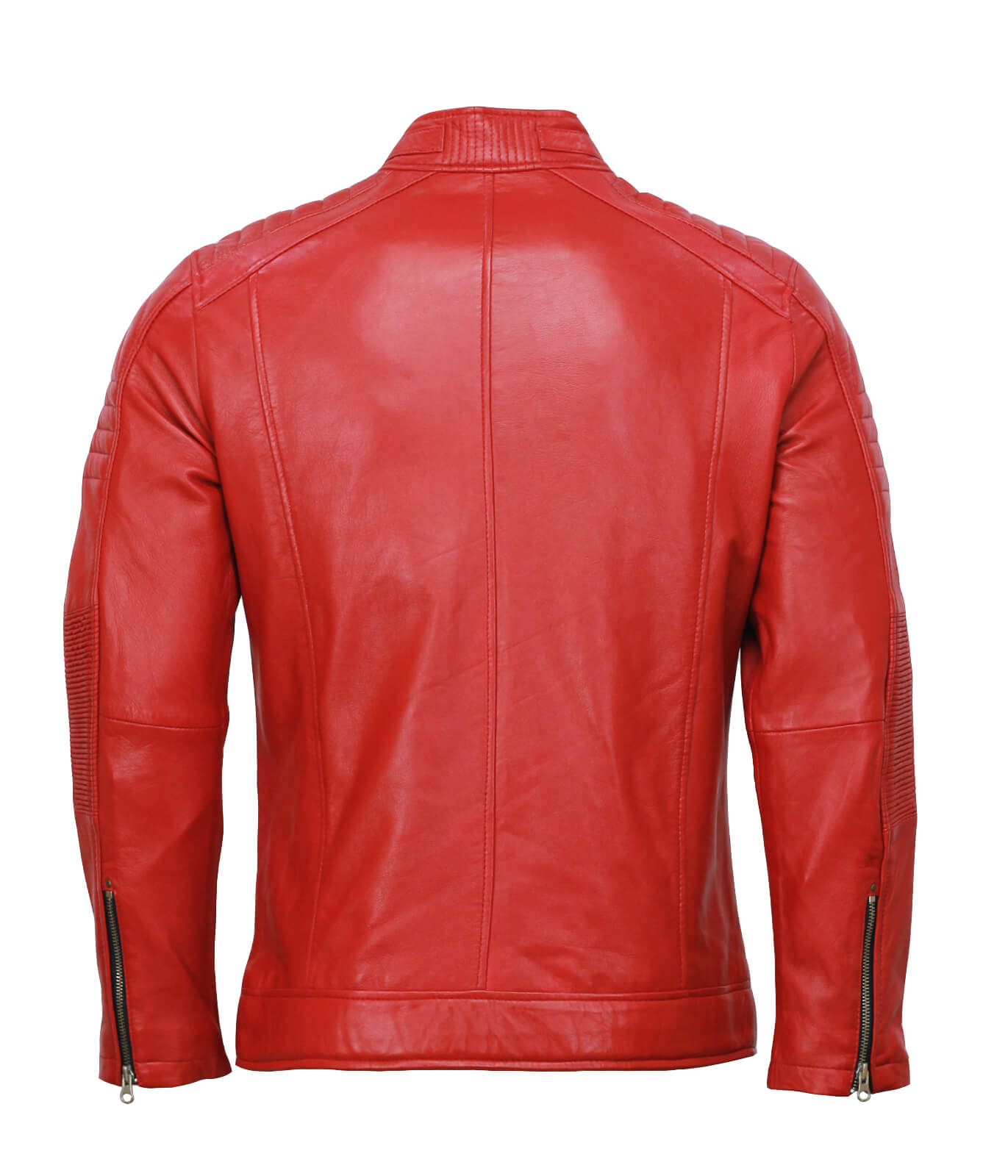 Men’s Café Racer Red Biker Leather Jacket