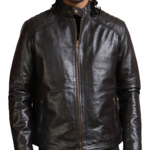 Dark Brown Sword Biker Jacket