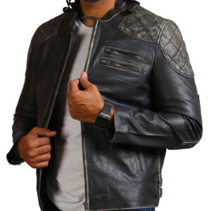 Gothic Skull and Crossbones Biker Jacket