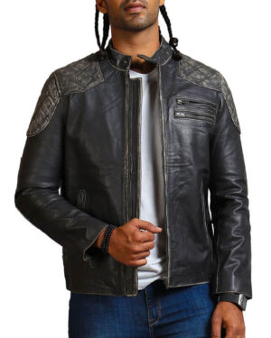 Gothic Skull and Crossbones Biker Jacket