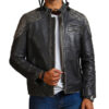 Men's Distressed Retro Leather Jacket
