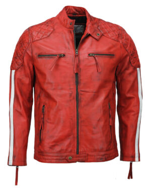 Men’s Red Motorcycle Leather Jacket