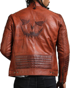 Brown Biker Scarecrow Leather Jacket