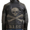 Gothic Skull and Crossbones Biker Jacket