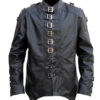 Black leather Gothic Coat Jacket
