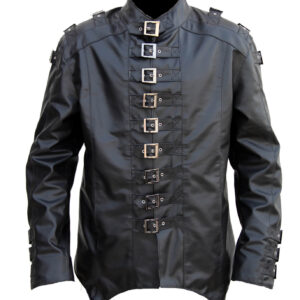Black leather Gothic Coat Jacket