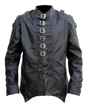 Black leather Gothic Coat Jacket
