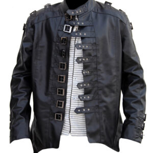 Black leather Gothic Coat Jacket