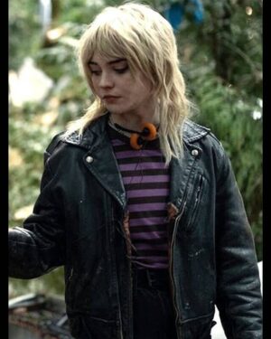 Natalie Yellowjackets Black Leather Jacket