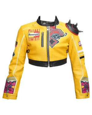 Alternative view of KPop Demon Hunters Rumi Yellow Leather Jacket